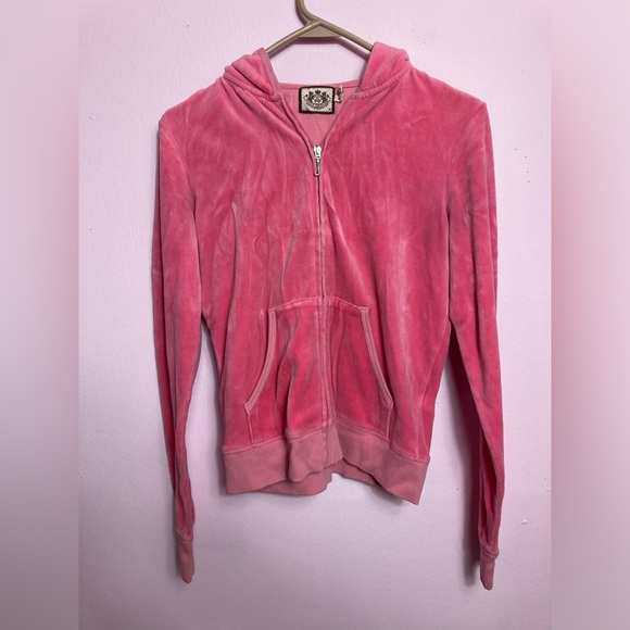 Juicy Couture Pink Hoodie Silver Logo Back Medium - Picture 2 of 6